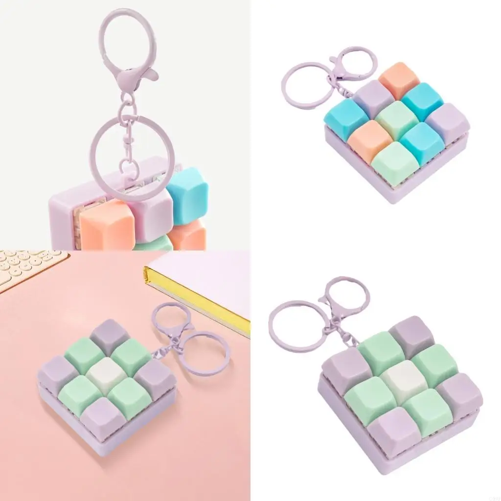 

G99F Upgrades Keyboard Keychain Anxiety Relief Toy Clickable for Kids Adults