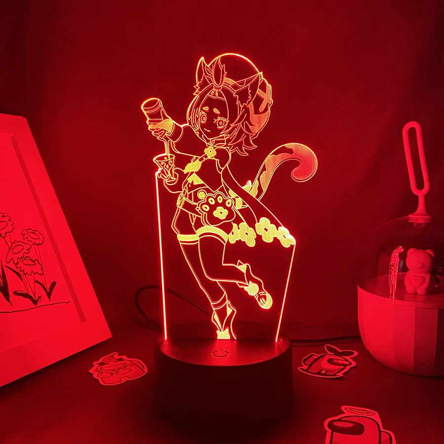 Genshin Impact Game Figure Dioan 3D Led Nightlight Cool Kawaī Gift For Friend Bedroom Table Decor Manga Genshin Impact Lava Lamp