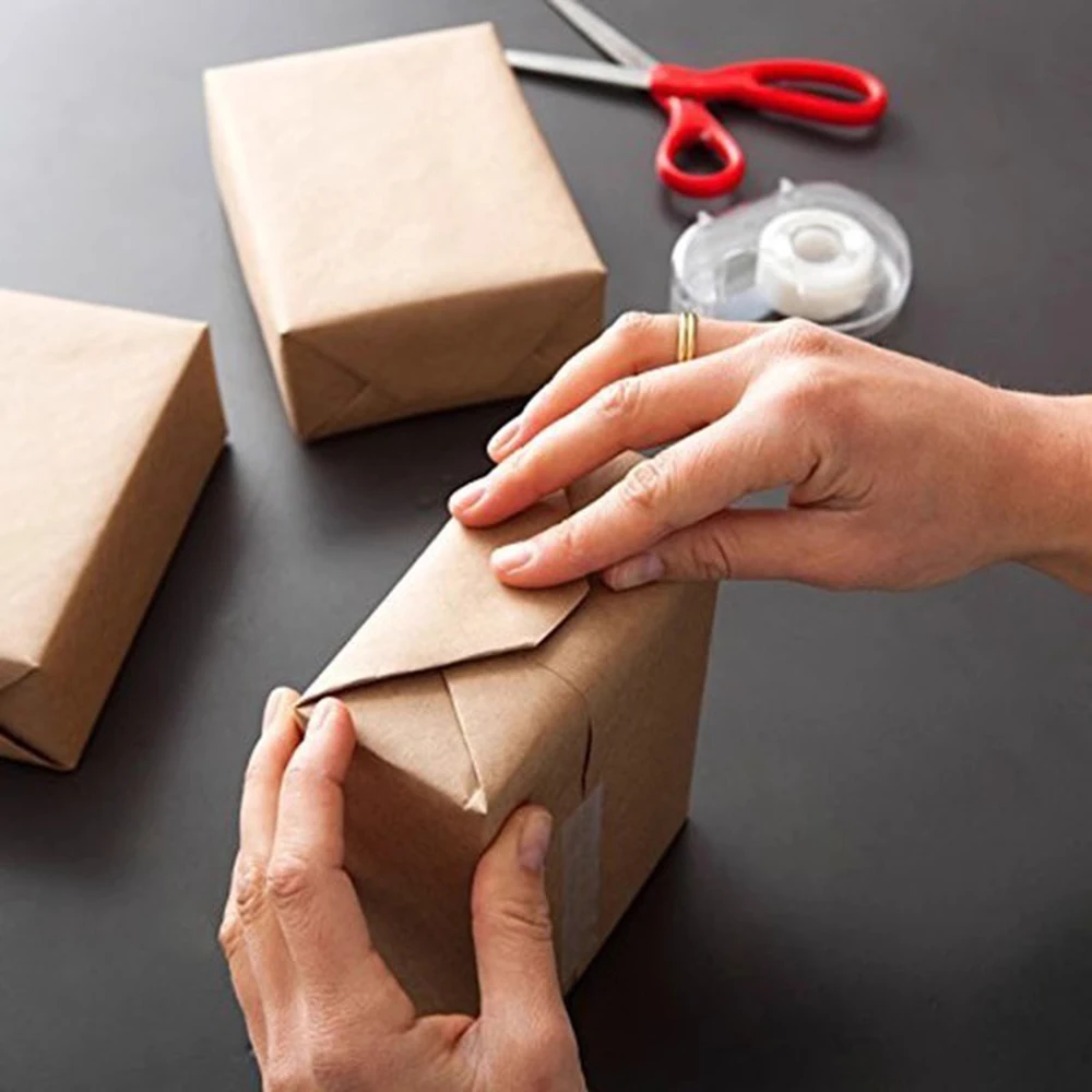 Blumen-Geschenkpapier, Kraftpapier, Geschenkverpackung, 10 Meter lang – Detail 6
