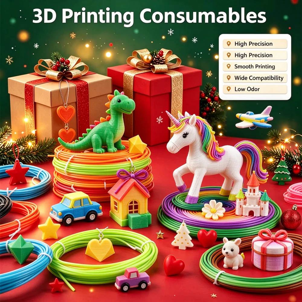 Safe Odorless PLA 3D Pen Filament 1.75mm, Multi Sizes 9M to 200M, Colorful Refill for Kids DIY Christmas Gift