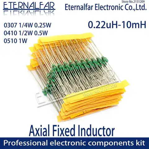 0307 1/4W 0.25W 10UH 100K 100UH 101K 10 100 UH Color Code Ring Inductors DIP Inductance TV Radios Electromagnetic Induction 27UH