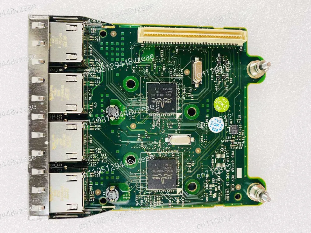 Four-port Gigabit Network Card Module for Dell R620, R720, R720XD Servers, Including Network Interface Card Chips.