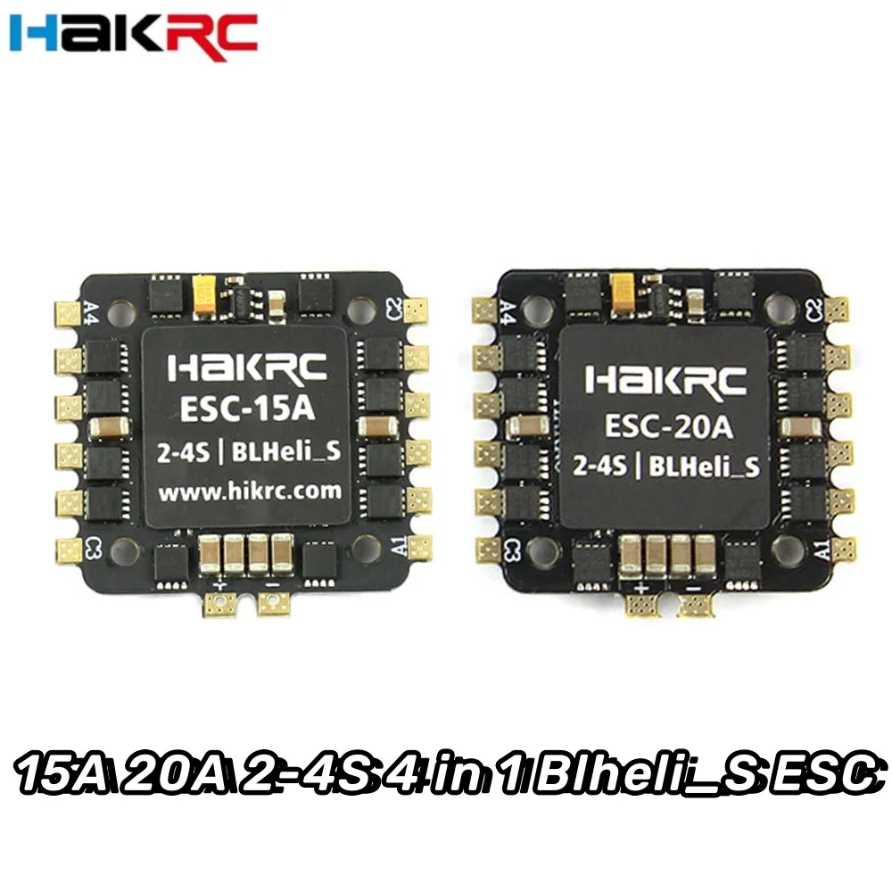 

HAKRC 15A 25A 2-4S 4 in 1 Blheli_S ESC Dshot600 20x20mm for RC FPV Racing Drone