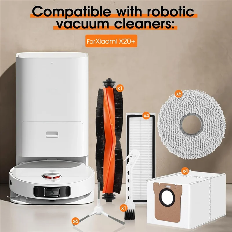 

Accessory Set For Xiaomi X20+ Vacuum Cleaner, Accessories For Xiaomi X20 Plus Robot Vacuum Cleaner Replacement Parts