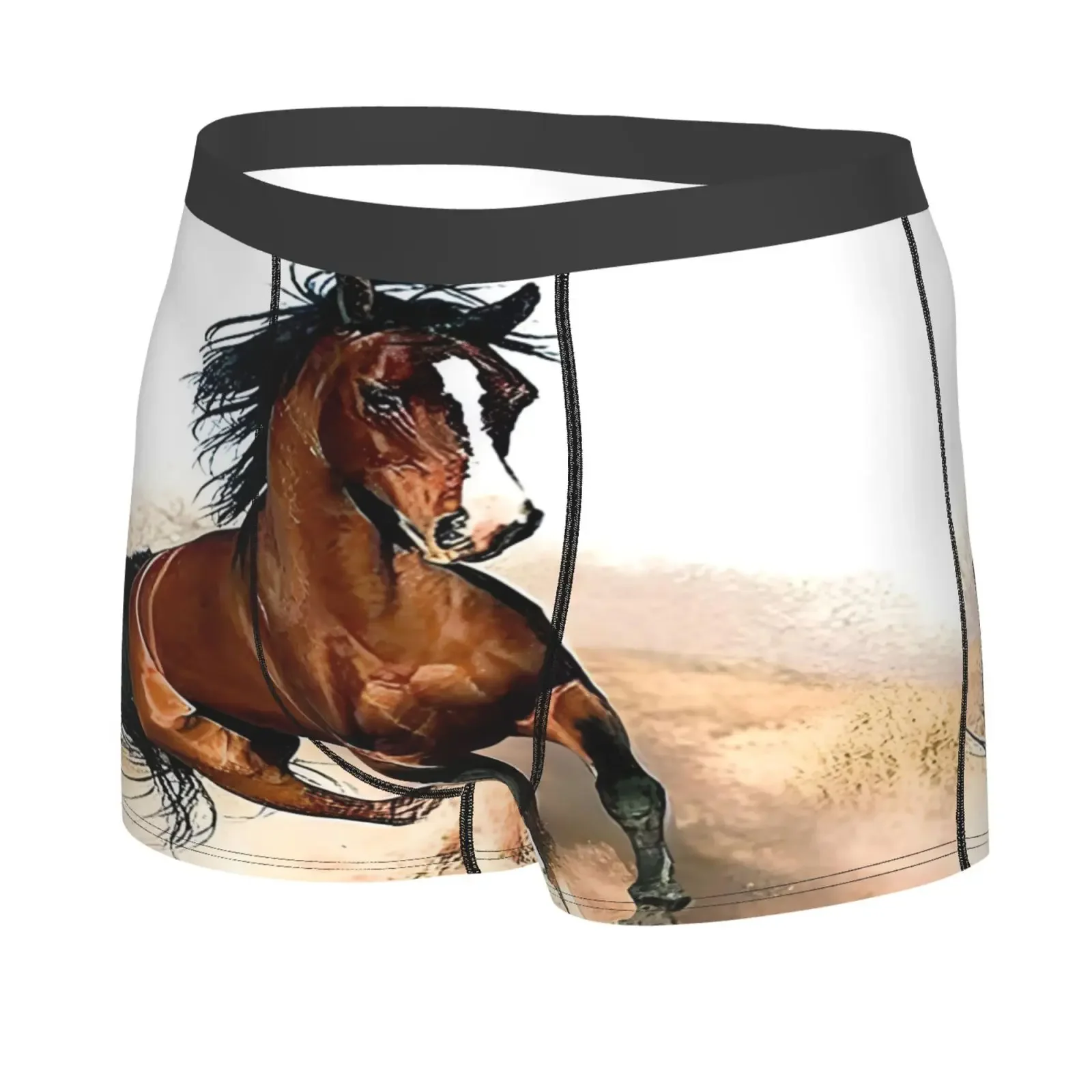 Galloping Horse Pattern Men's Underwear Healthy Soft Comfortable High-Quality Men's Briefs Stylish Trendy Casual Sports Panties