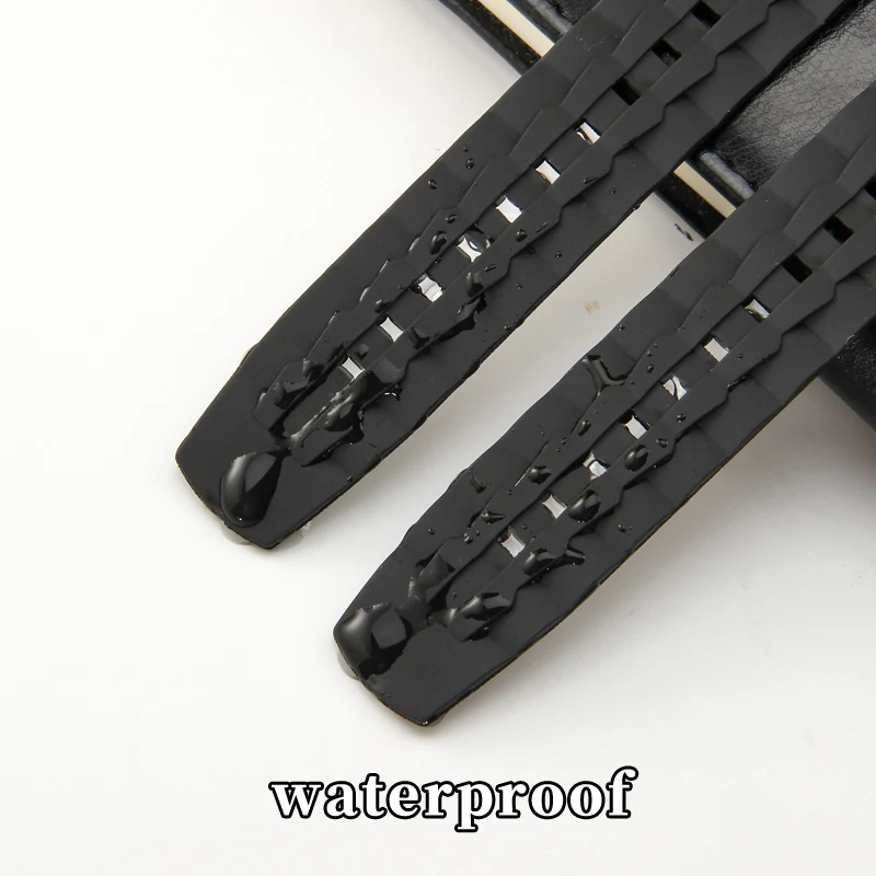 Rubber Watchband Watch Strap for Casio Edifice Series EF-550D Black Rubber Resin Watch Band Replace 22mm Wrist Band Bracelet