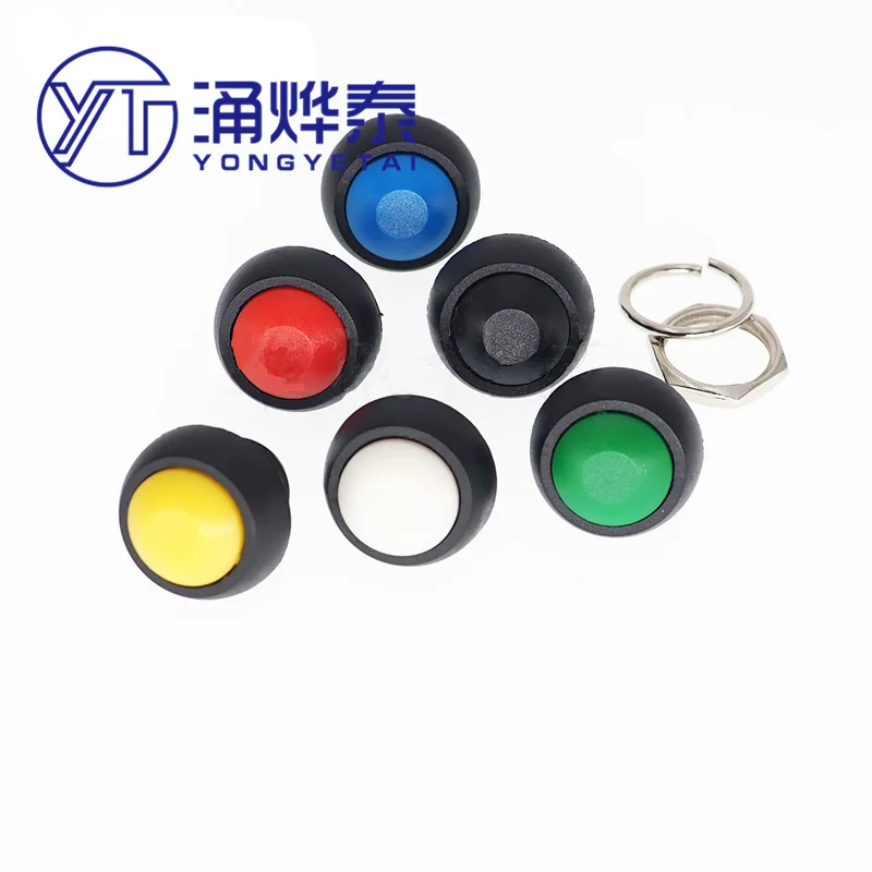 YYT 1PCS 12MM round Miniature Waterproof Resettable Lock Button Switch PBS-33B PBS-33A Self-Resetting Circular Switches