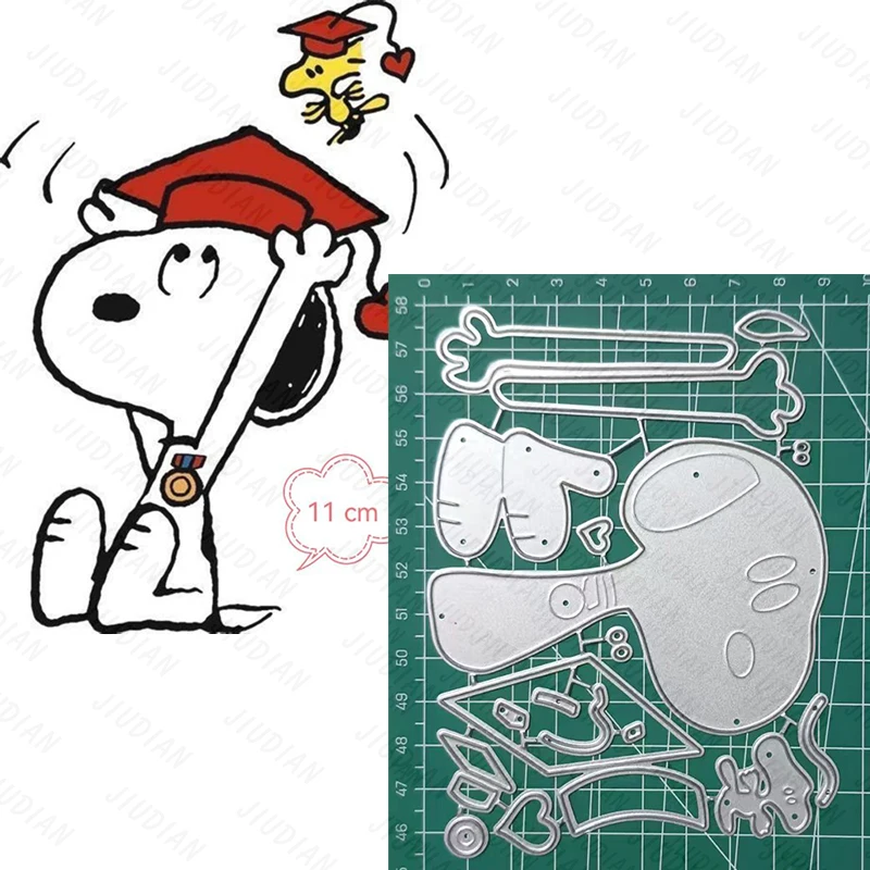 A White Dog In A Hat Metal Cutting Die Metal Cutting Die for DIY Scrapbooking Crafts Handmade Christmas Gift Card