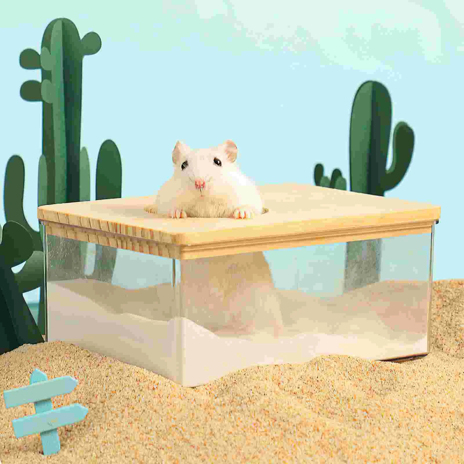 Hamster Toilet Basin Acrylic Sandbox Hamster Bath Container Hamster Sand Bath Container Chinchilla Toilet Sand Bath House