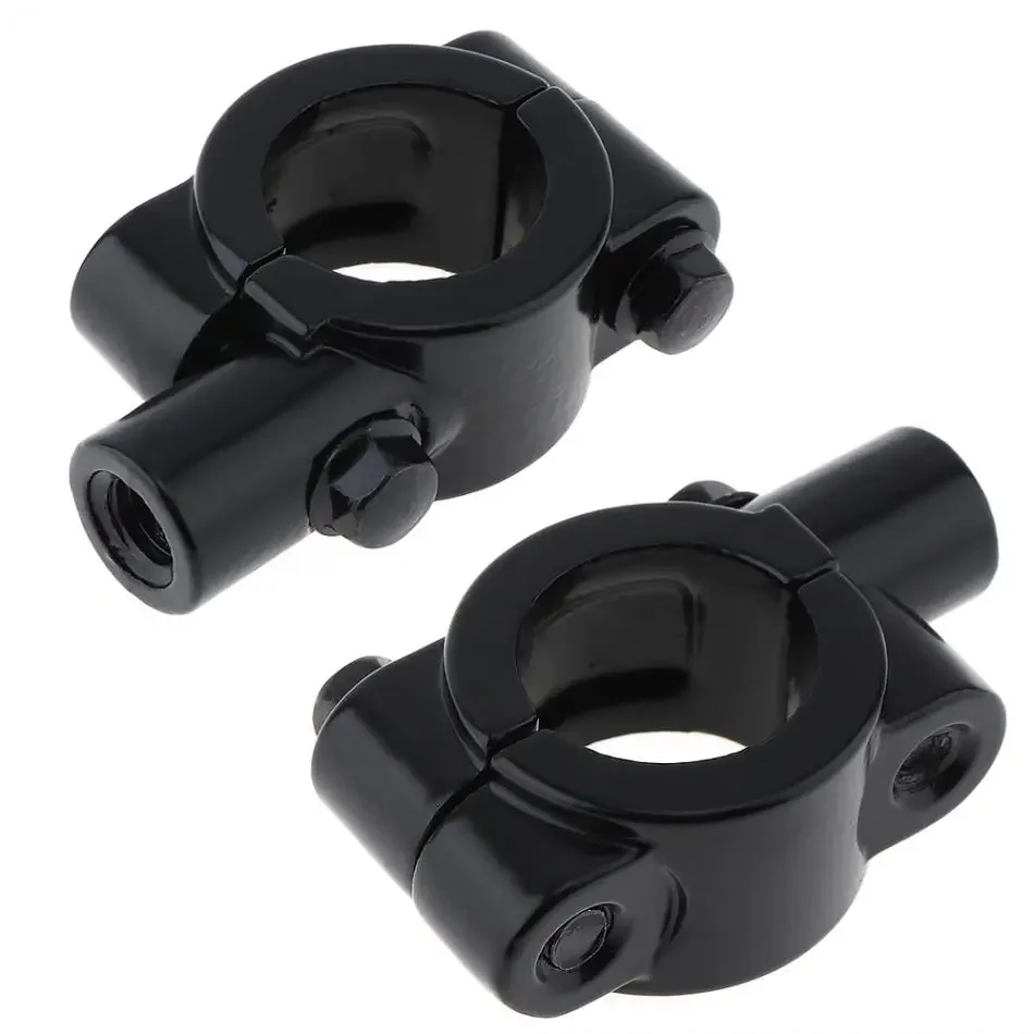 Motorcycle 22mm 25mm Handlebar 7/8" Inch 10mm 8mm Thread Mirror Mount Clamp Scooter Rear View Mirror Holder Adapter Black