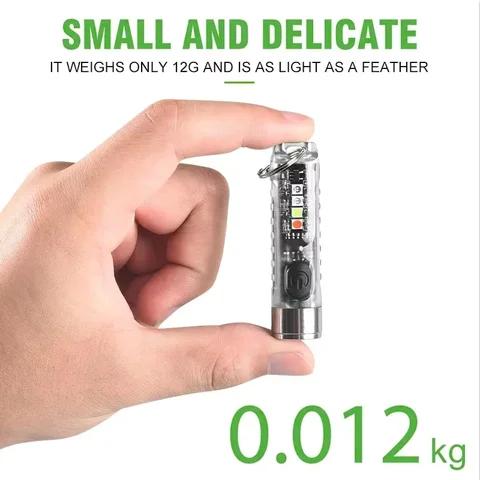 Outdoor Strong Light LED Flashlight Mini Portable Keychain Light USB Charging Magnetic Suction Super Bright Emergency Warning L