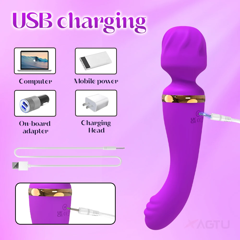 2 Motors Vibrator for Women Clitoris Stimulator G Spot Dildo  AV Magic Wand USB Rechargeable Adult Goods Female Sex Toys