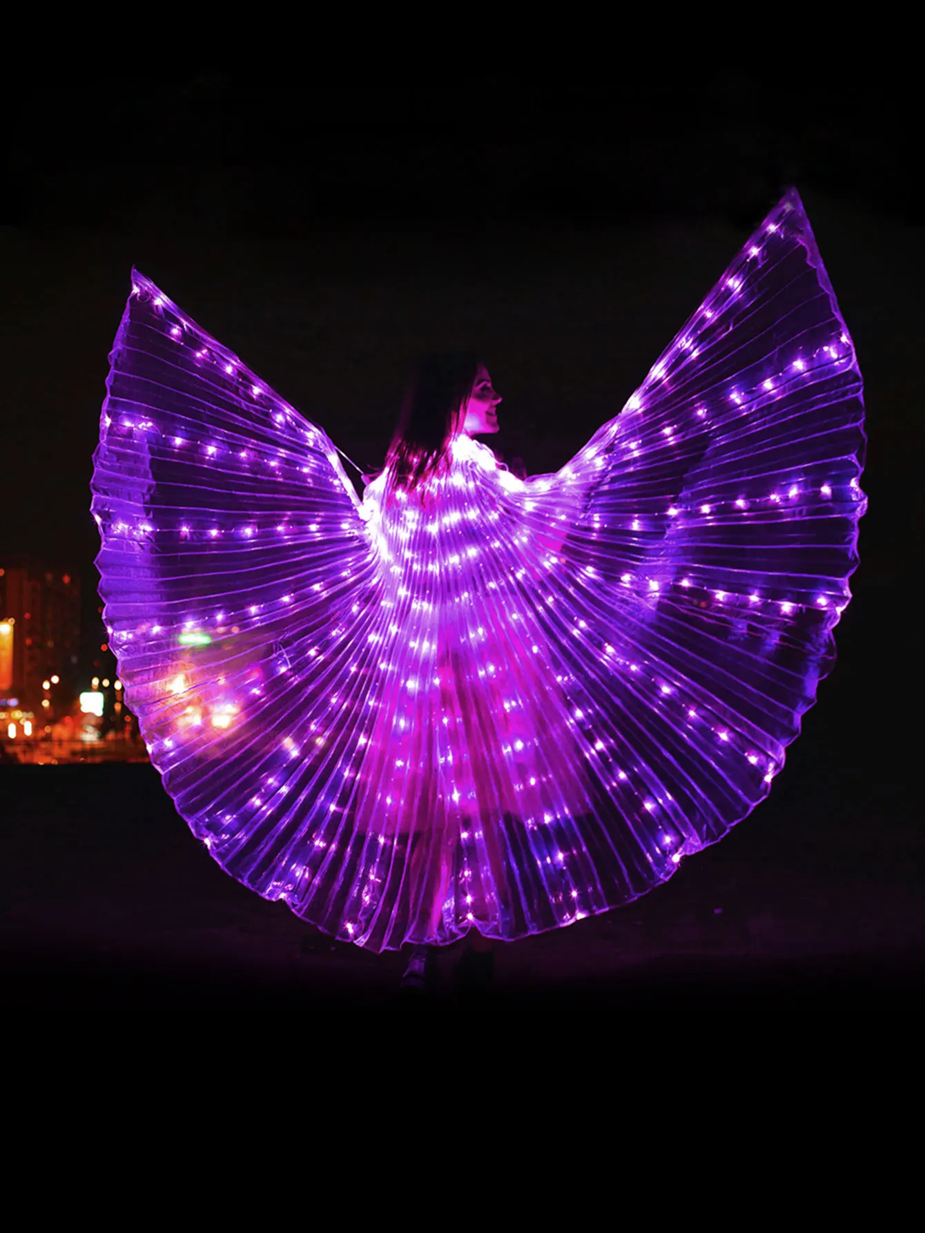 1-teiliger Bühnenumhang mit leuchtenden LED-Schmetterlingsflügeln, geeignet für Bühnenaufführungen von Frauen, Weihnachten, Halloween-Paraden und Festival-Tanzaufführungen, Musikfestival-Dekorationen, Geburtstagsparty-Dekorationen, Party-Kostüme und professionelle Fotografie-Beleuchtung, Performance-Requisiten für Multi-Anpassungen zur Anpassung ​