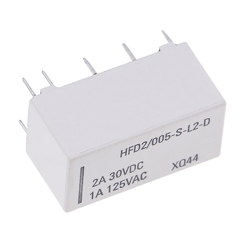 1pc 5V coil bistable latching relay DPDT 30VDC 2A 1A 125VAC HFD2/005-S-L2-D realy
