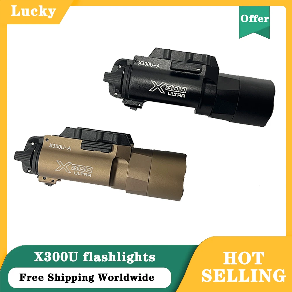 WADSN X300 Flashlight X300U 500 Lumen High Output Weapon Flashlight for 20mm Picatinny Rail/Tactical Accessories