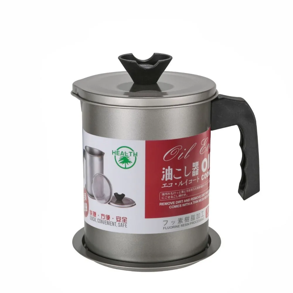 

With Filter Mesh Oil Filter Pot Large Capacity with Anti Scald Handle Storage Jug Isolate Impurities Convenient