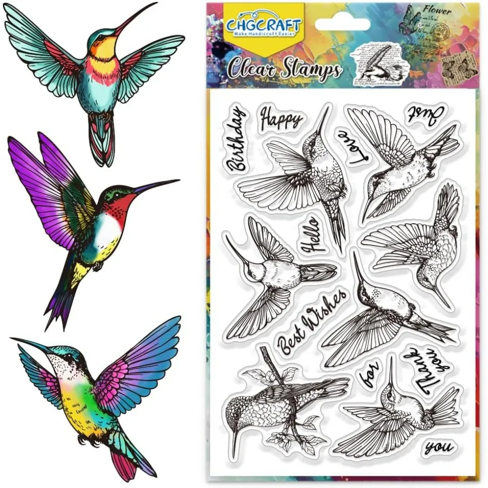 Kolibri Klare Stempel Vogel Transparente Stempel Silikon Klare Stempelsiegel für DIY Scrapbooking Fotoalbum Dekoration
