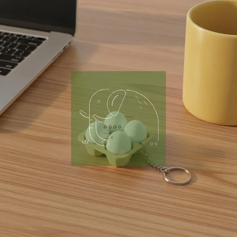 3D Printed Button Clicker Keyring Egg Banana Keycap Press Keychain Creative Relaxed Press Keyboard Keyring Backpack Pendant