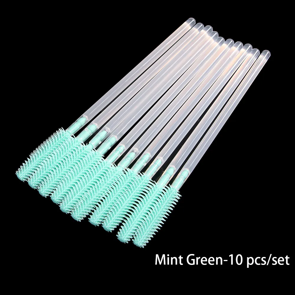 Transparent Eyebrow Comb Silicone Mascara Wand Applicator for Eyelash Extension Spoolers Eye Lashes Disposable Eyebrow Brush