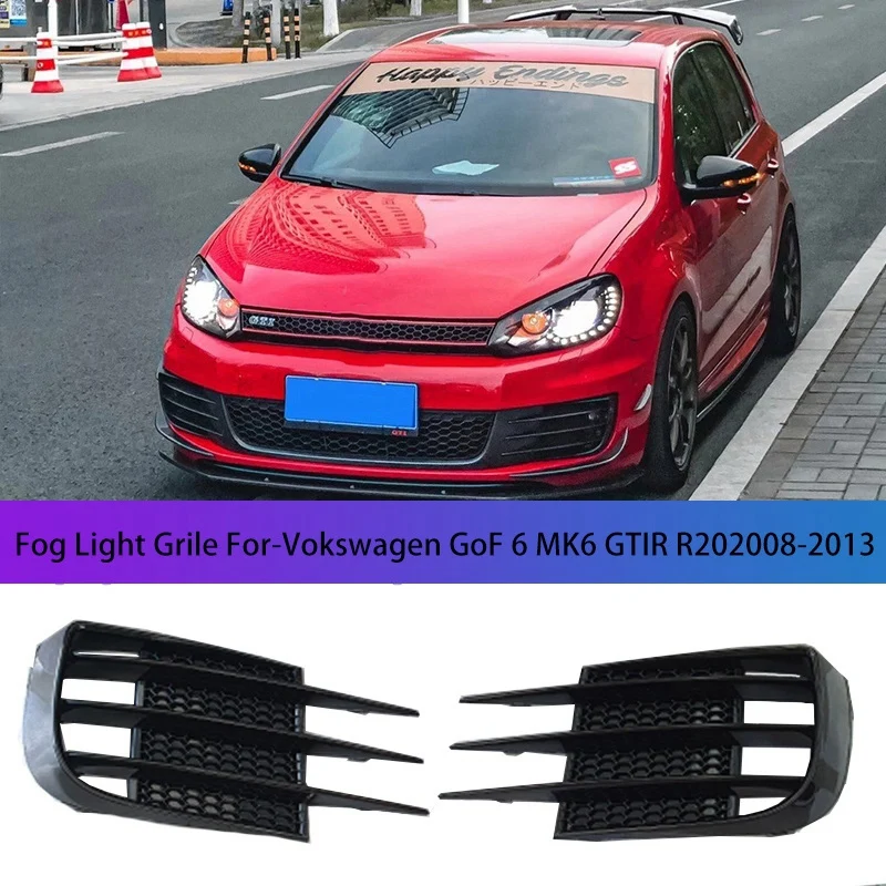 

2Pcs Car Front Bumper Fog Light Grille Cover Fog Light Cover Trim For Golf 6 MK6 GTD 2008-2013