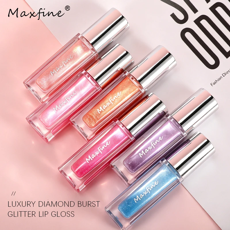 Diamond Burst Glitter Lip Gloss Hydrating Sparkling Plumping Shimmer Lip Tint Long Lasting Non-sticky Glossy Lip Makeup For Dail