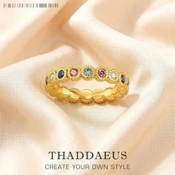Golden Ring Royalty,Europe Fine Jewerly For Elegance Women,2023 Summer Victorian Age Vintage Gift In 925 Sterling Silver