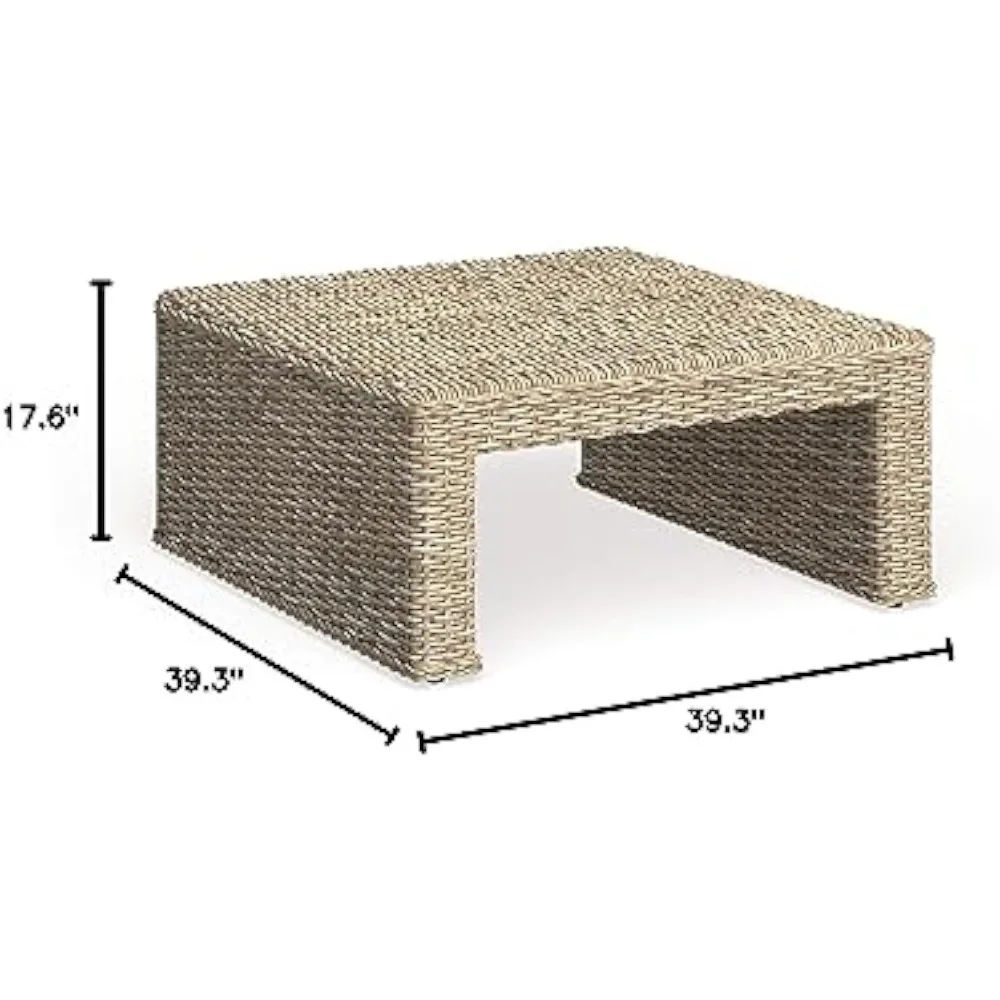 Home Collection Mesa de centro de mimbre natural Persis