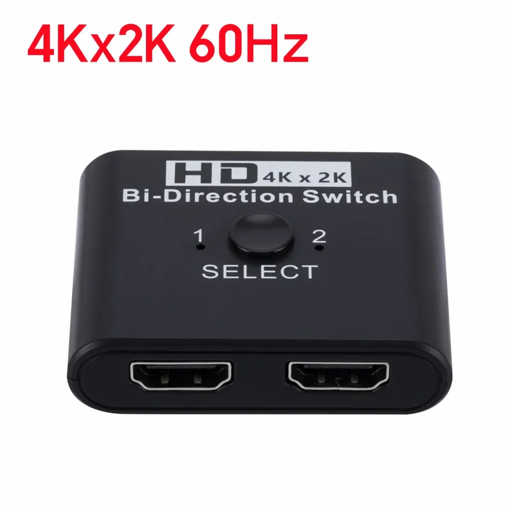 2 Ports Bidirektionaler HDMI-kompatibler Video-Umschalter High Speed 4K 60Hz HDMI-Splitter 2 in 1 out HDMI-Switch 1x2/2x1 HUB-Adapter