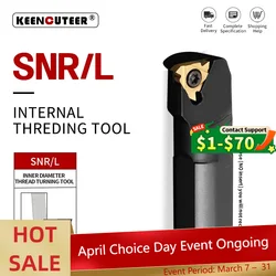 SNR/L0010K11 SNR/L0016Q16 SNR0020R22 SNR0025S22 Internal Thread Turning Tool 16IR Carbide Interne CNC SNR Lathe Cutter Bar