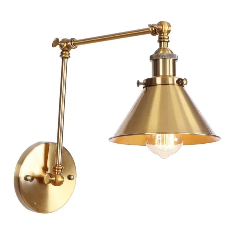 American Industrial Style Brass Wall Lights Indoor Homestay Sconce for Hotel Simple Design With Normal E26