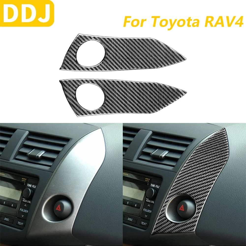 

For Toyota RAV4 2006-2013 Carbon Fiber Central Differential Lock Warning Light Button Panel Cover Trim Car Accessories Sticker