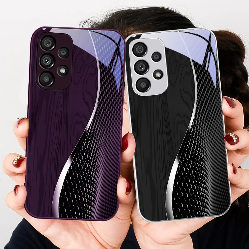 

Wood grain mesh black For Samsung S8 S9 S10 20 U ltra S21 Pro S22 Plus S23 FE S24 Ultra 22 S25 Edge S25Ultra Glass Phone Case