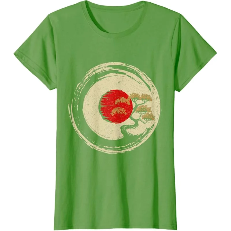 T-shirt bouddhiste Enso Circle, bonsaï, arbre dans le Vermont japonais