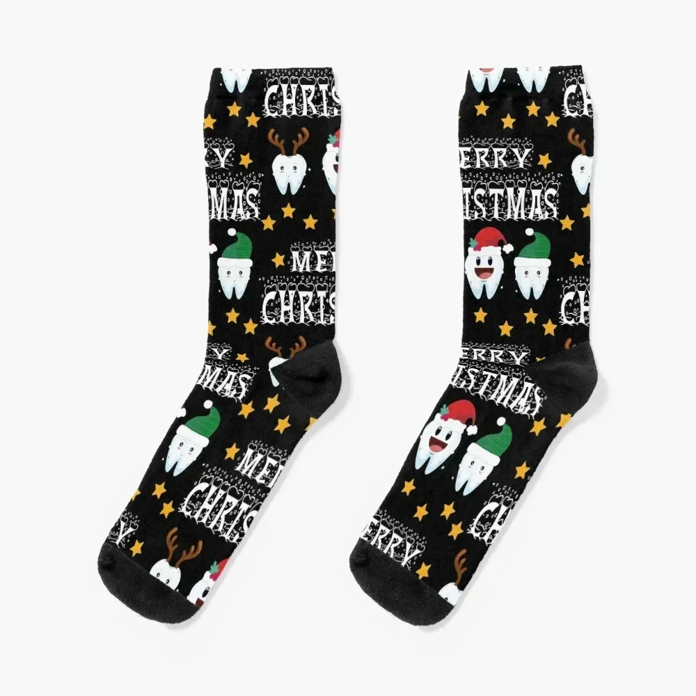 Dental Christmas, Funny Dentist Christmas Dental Santa Hat Socks Antiskid soccer heated Men's Socks Women's