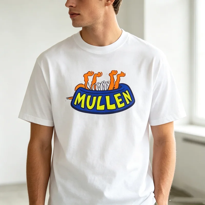 Street Skate Lover T Shirt Mullen Retro Flame Skateboard Graphic Print Soft Cotton Crew Neck Top  Y2k Top Harajuku