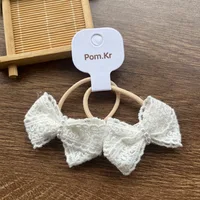 Lace Bow Scrunchie Kids Hair Tie Fashion Versatile Ponytail Band Elastic Hair Accessories for Girls - Image 4