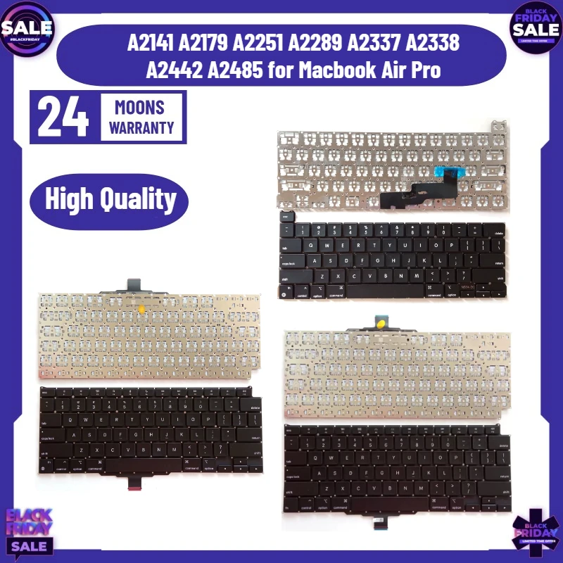 New Keyboard Backlight A2141 A2179 A2251 A2289 A2337 A2338 A2442 A2485 for Macbook Air Pro Retina Backlit Sheet US Layout