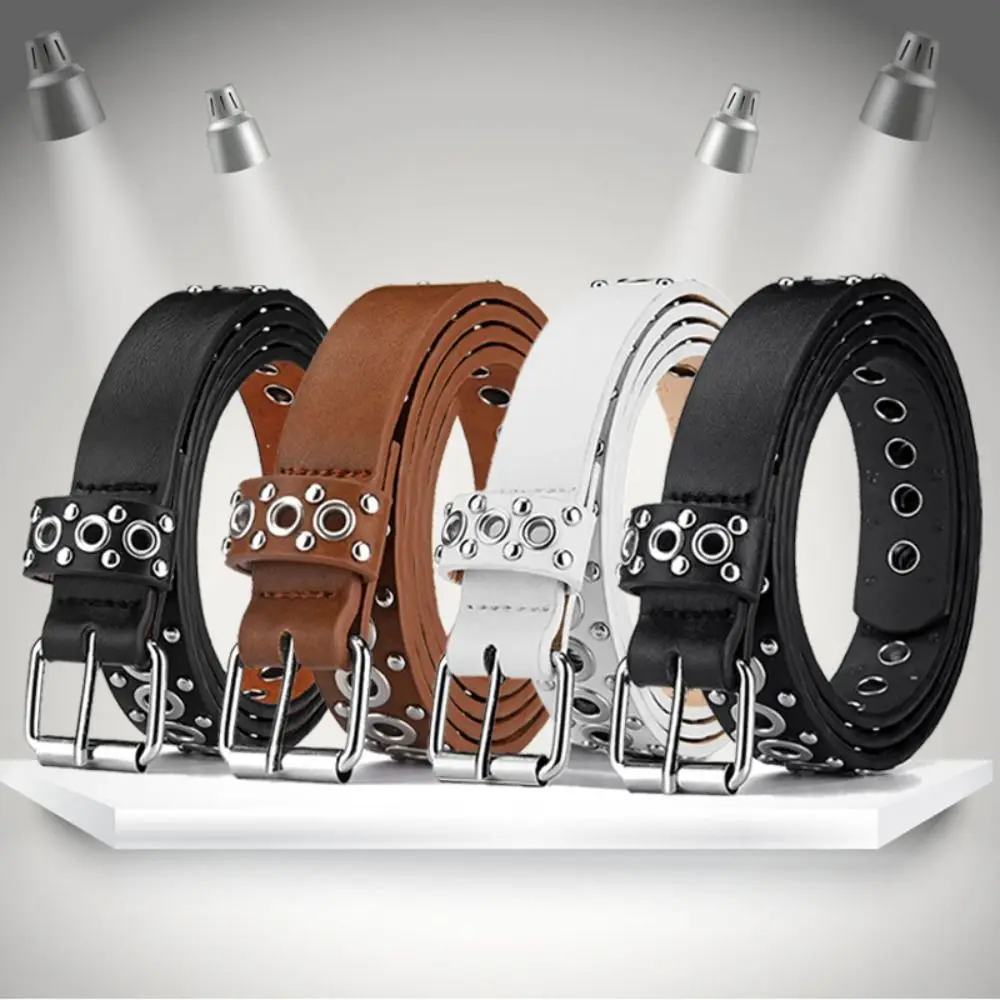 

Classic Adjustable PU Leather Belt Y2K Thin Rivet Waistband Needle Buckle Hip Hop Waist Belt Jeans