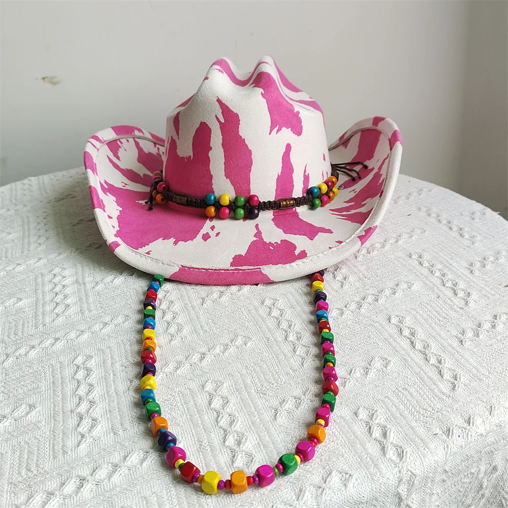Chain Western Cowboy Hat Suede Fedora Men's Cowboy Hat Unisex Fashion Travel Party Hat sombrero vaquero  chapeau cowboy