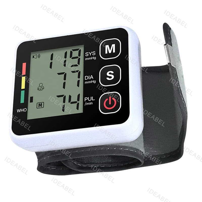 Monitor de Presión Arterial Digital Automático, Tensiómetro de Muñeca, Manómetro, Esfigmomanómetro, Medidor de Frecuencia Cardíaca y Presión Arterial