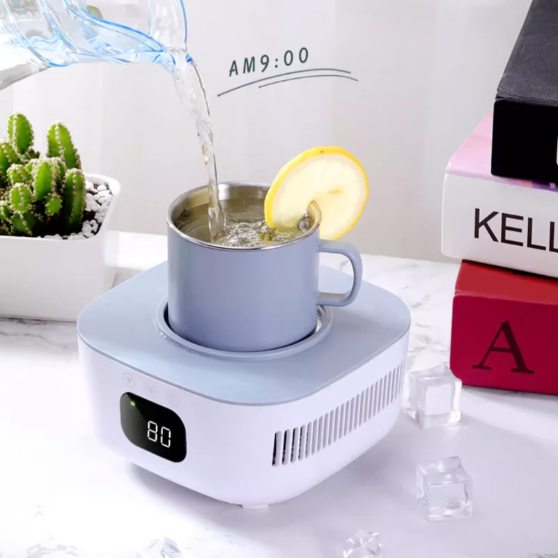 Podgrzewacz i chłodziacz do kubków 2 w 1, podgrzewacz do piwa, puszek, kubek chłodzący napoje, podkładka chłodząca do napojów, inteligentny kubek termostatyczny 220V