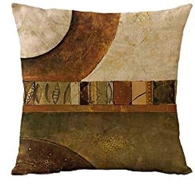 Pillow Cover, 45X45cm, Retro Geometric Decoration Design Living Room Abstract Pattern Printing, Sofa Cushion Cover, Creative