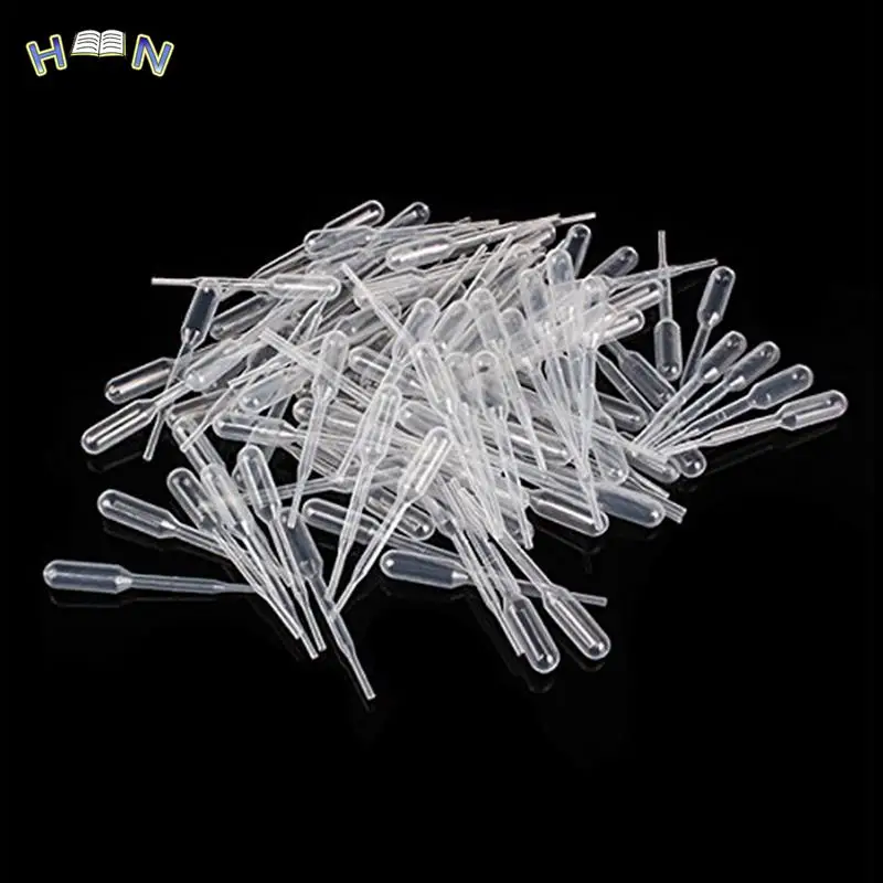 100 Pcs/lot 2ml Plastic Disposable Graduated Transfer Pipettes Eye Dropper Set For Lab Supplies for School Drop Shipping