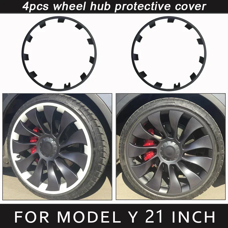 For Tesla Model Y 21 Inch Wheel Hub Rim Protection Patch Protectors Wheel Guard Covers Accessories ABS Auto Exterior 2018-2024