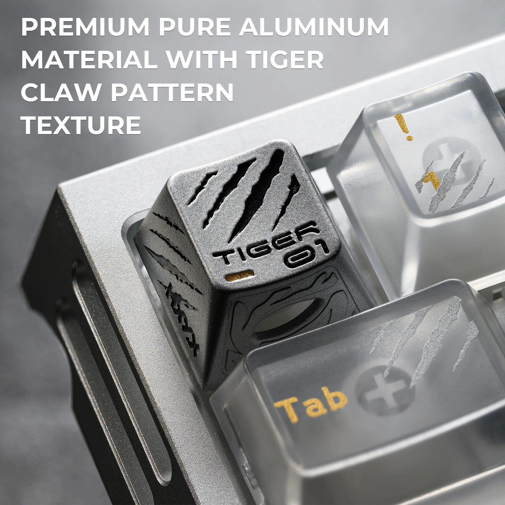 XVX Holy Beast White Tiger Themed CNC Aluminum Keycaps Artisan Kit 7-key