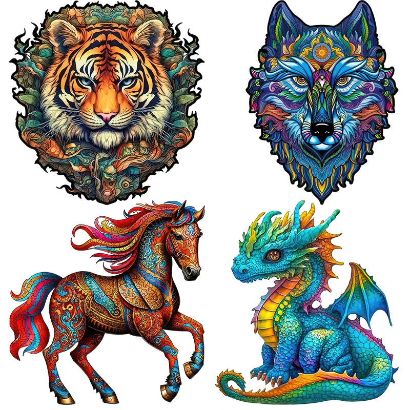Three Ratels QA16 Colorful animal avatar art totem self pasting decals home decoration wall sticker