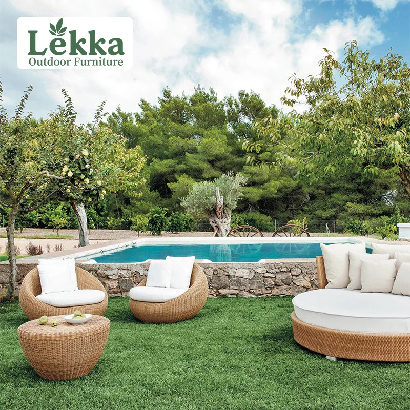 

Customized Outdoor Rattan Sofa B & B Terrace Balcony Lazy Sofa Coffee Table Combination Villa Outdoor Garden Furniture