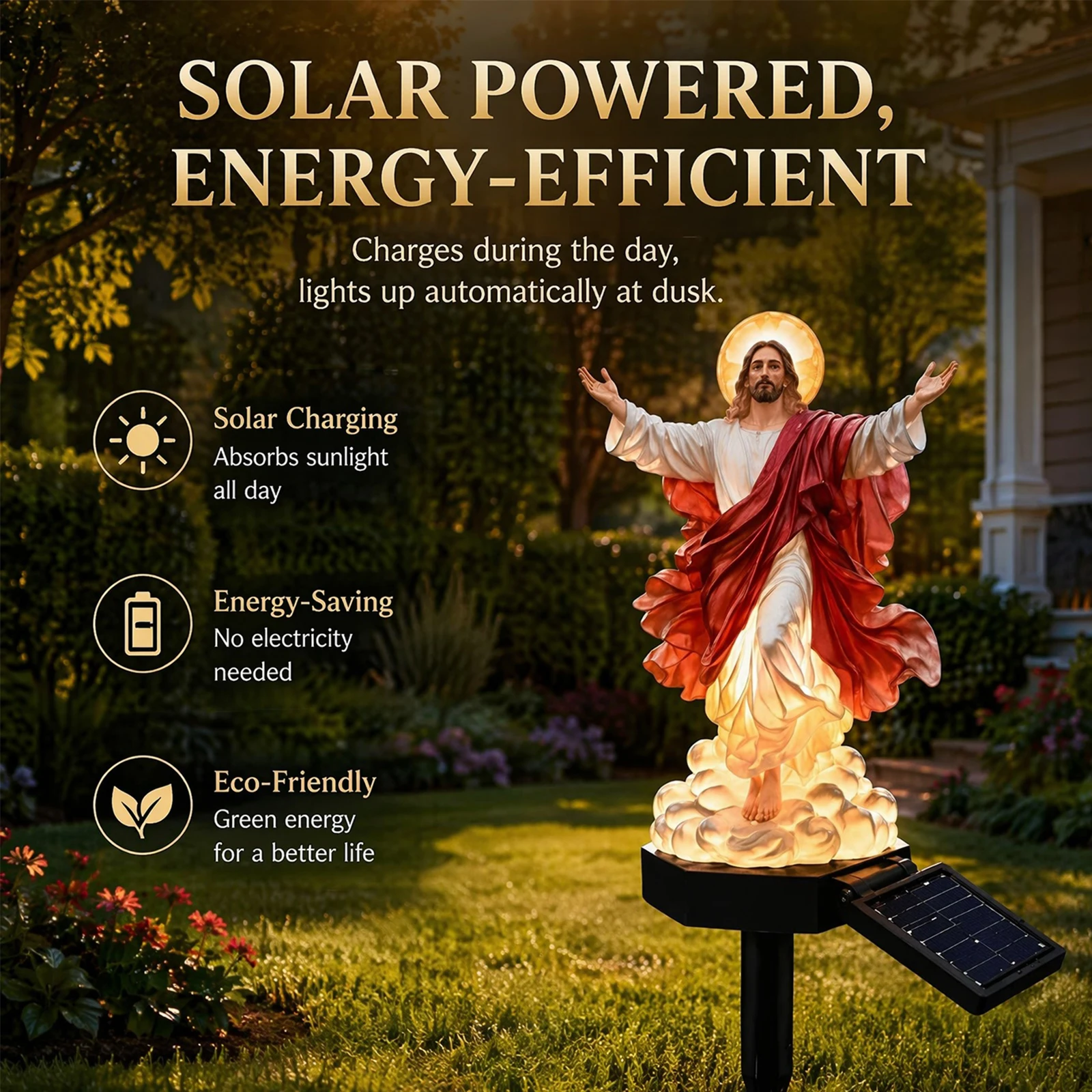 Solar-Powered Lighted Jesus Fi - огляд і ціна Solar Security Light