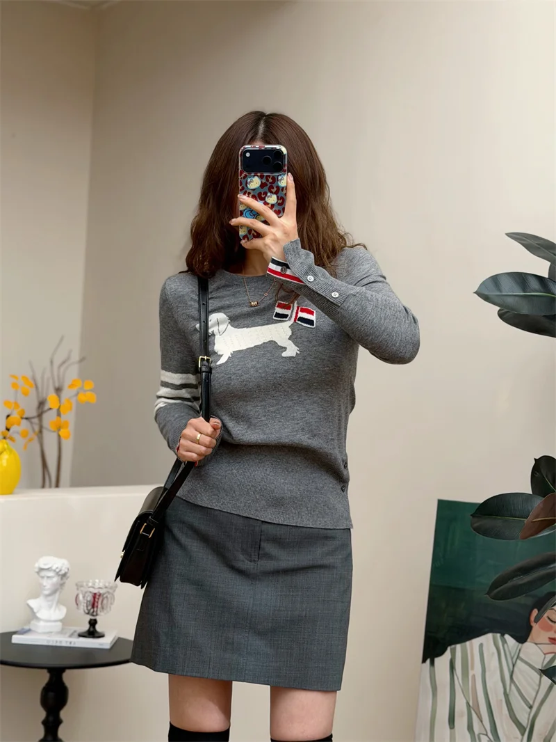 

Ультратонкий свитер из тонкой вязки с цветочным узором для женщин, эластичный, осенне-зимний, теплый, модный, прямого кроя