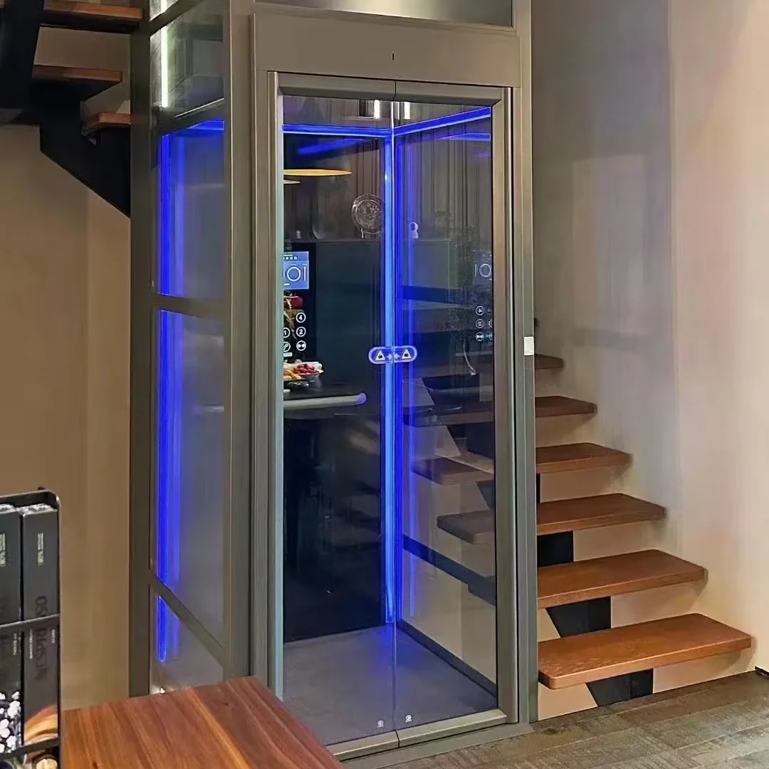 Net Celebrity Traction type villa home elevator small sightseeing customized elevator 3 4 floors 5 floors